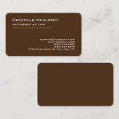 Carte De Visite Marron Élégant Simple Professionnel Moderne (Devant / Derrière)