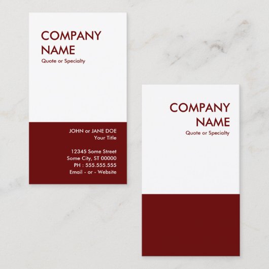 Carte De Visite marron gras (Devant / Derrière)