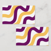 Carte De Visite Marron jaune lignes courbes rouge ondulé design mo (Devant / Derrière)