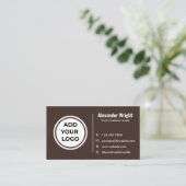 Carte de visite marron moderne Ajouter un logo (Debout devant)