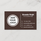 Carte de visite marron moderne Ajouter un logo (Devant)
