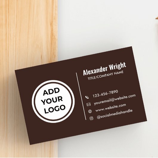 Carte de visite marron moderne Ajouter un logo