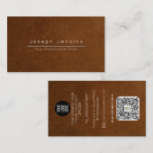 Carte De Visite marron ouvrier en cuir saddler marque de luxe (Devant / Derrière)