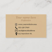 Carte de visite marron simple et élégant (Dos)