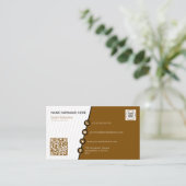 Carte De Visite Marron Simple Formel Code QR Professionnel Moderne (Debout devant)