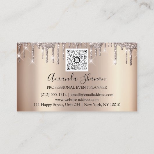 Carte De Visite Marsala Parties scintillant Drives Logo Event Plan (Dos)