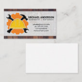 Carte De Visite Marteau à clé | Col bleu de construction (Devant / Derrière)