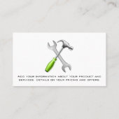 Carte De Visite Marteau à clé | Menuiserie (Dos)