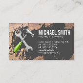 Carte De Visite Marteau | Clé | Bois et brique (Devant)