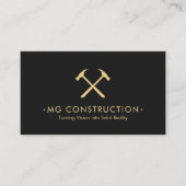 Carte De Visite Marteau de construction entrepreneur général Noir (Devant)