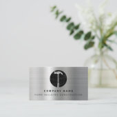 Carte De Visite Marteau en métal noir Construction de l'immeuble (Debout devant)