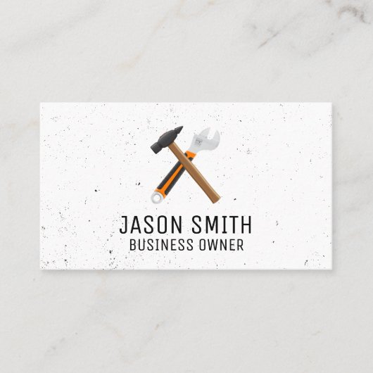 Carte De Visite Marteau et clé | Construction (Devant)