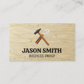 Carte De Visite Marteau et clé | Construction | Motif bois (Devant)