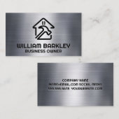 Carte De Visite Marteau et logo de la maison | Métallique (Devant / Derrière)