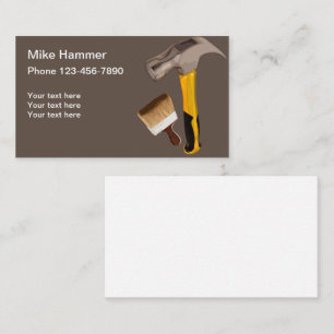 Carte De Visite Marteau Et Peinture Simple