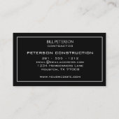 Carte De Visite Marteau rustique professionnel d'entrepreneur de (Dos)