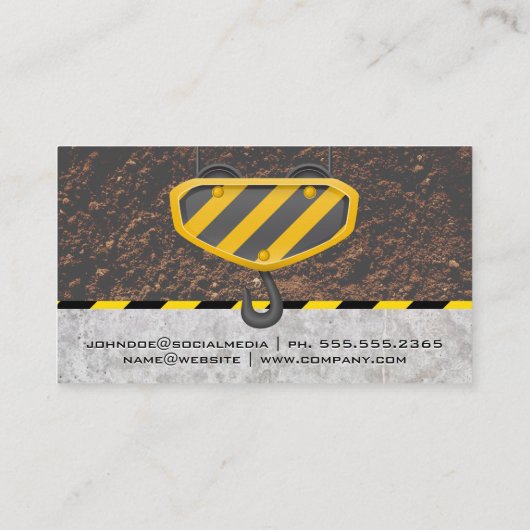 Carte De Visite Marteaux Casquettes durs | Hook Pulley | Construct (Dos)