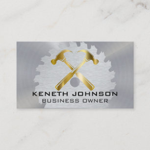 Carte De Visite Marteaux d'or   Scie   Construction