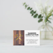 Carte De Visite Marteaux Doré | Planches de bois (Debout devant)