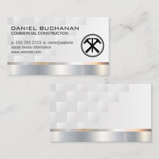 Carte De Visite Marteaux et ongles | Construction Builder (Devant / Derrière)