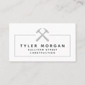 Carte De Visite Marteaux Noir Argent QR Code construction (Devant)