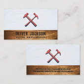 Carte De Visite Marteaux traversés | Mur et bois de texture (Devant / Derrière)