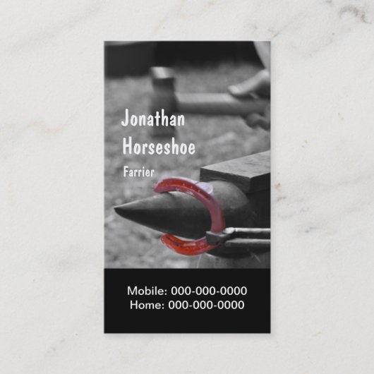 Carte De Visite Martèlement d'une chaussure chaude dans la forme (Devant)