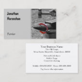 Carte De Visite Martèlement d'une chaussure d'un rouge ardent sur (Devant / Derrière)