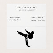 Carte De Visite Martial Arts Sensei Black Belt (Intérieur déplié)