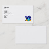 Carte De Visite Martien bleu mignon (Devant / Derrière)
