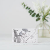 Carte De Visite Martin-pêcheur ceinturé (femelle) (Debout devant)