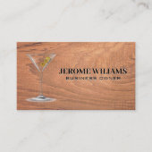 Carte De Visite Martini | Arrière - plan bois (Devant)