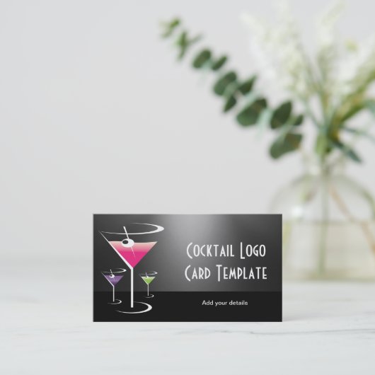 Carte De Visite Martini Bartender Classy Cocktails (Debout devant)