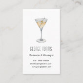 Carte de visite Martini Bartender moderne (Devant)