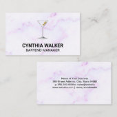 Carte De Visite Martini Glass | Marbre coloré (Devant / Derrière)
