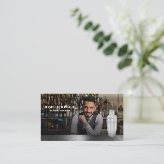 Carte De Visite Martini Shaker | Barman (Debout devant)