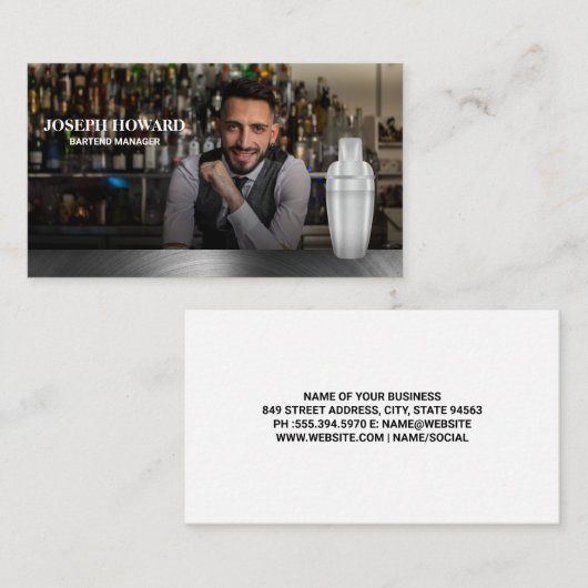 Carte De Visite Martini Shaker | Barman (Devant / Derrière)