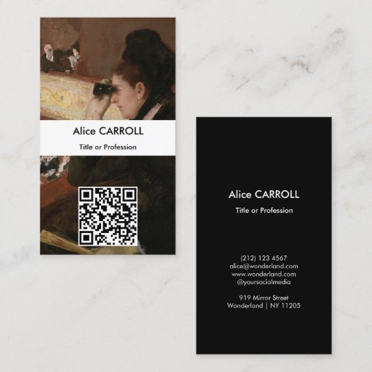 Carte De Visite Mary Cassatt - Dans la loge - Code QR (Devant / Derrière)