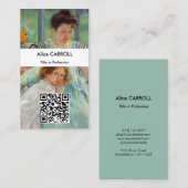 Carte De Visite Mary Cassatt - Jeune mère coudre - Code QR (Devant / Derrière)