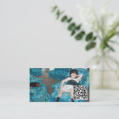 Carte De Visite Mary Cassatt - Petit Fauteuil bleu Girl - Code QR (Debout devant)