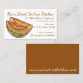 Carte De Visite Masala Dosas Cuisine indienne Restaurant Chef (Devant / Derrière)