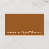 Carte De Visite Masala Dosas Cuisine indienne Restaurant Chef (Dos)