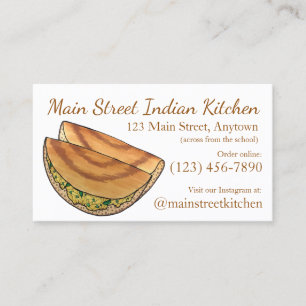 Carte De Visite Masala Dosas Cuisine indienne Restaurant Chef