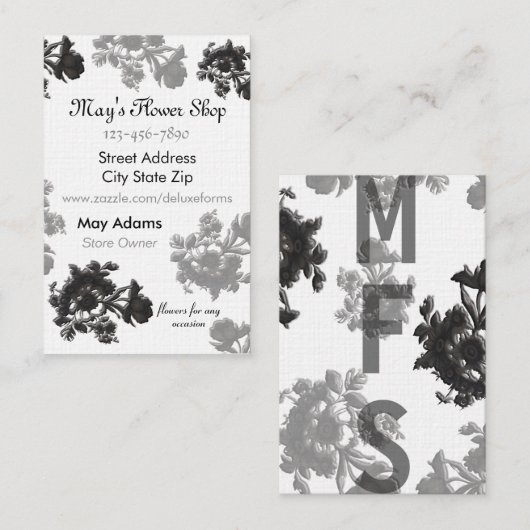 Carte De Visite Masala Flora (Devant / Derrière)