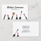 Carte De Visite Mascara De Maquillage, Baguette À Lèvres, Pinceau, (Devant / Derrière)