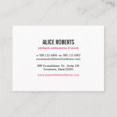 Carte De Visite Mascara Eyelashes Instructions de postsoins de bar (Dos)