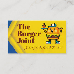 Carte De Visite Mascotte de Burger Restaurant