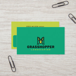 Carte De Visite Mascotte Sauterelle Pelouse & Jardin