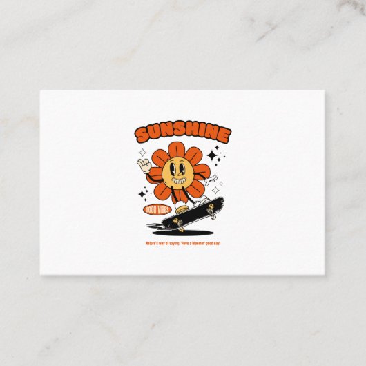 Carte De Visite mascotte tournesol avec skate (Devant)