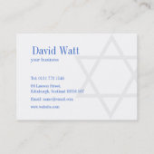 Carte de visite masculin d'étoile de David de (Dos)